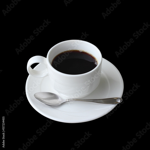 cup of coffee isolated on black background