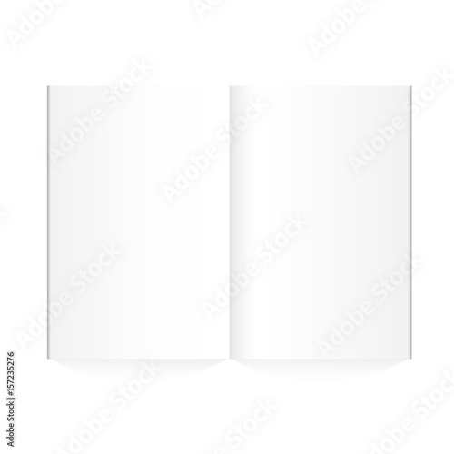 Vector blank magazine spread on white background.  © OneyWhyStudio