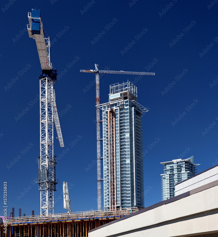 Naklejka premium New construction of high-rise buildings in Burnaby city
