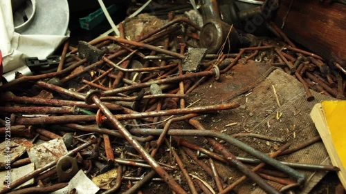 Rusty objects after natural disaster slider view