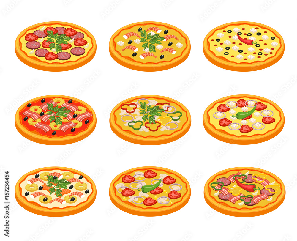 Pizza Icons Set Pizza Icons Set