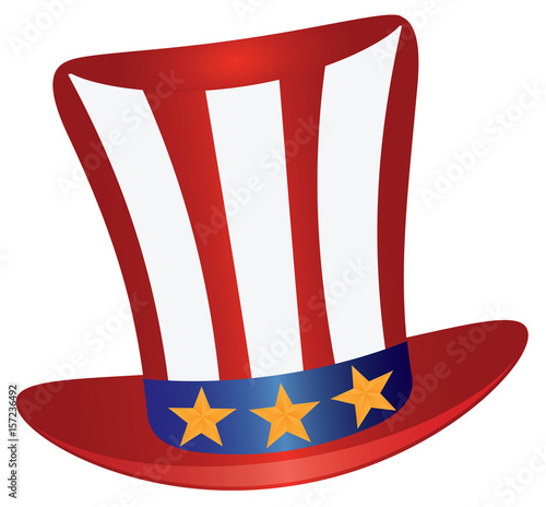 Fourth of July Hat Gold Stars vector Illustration