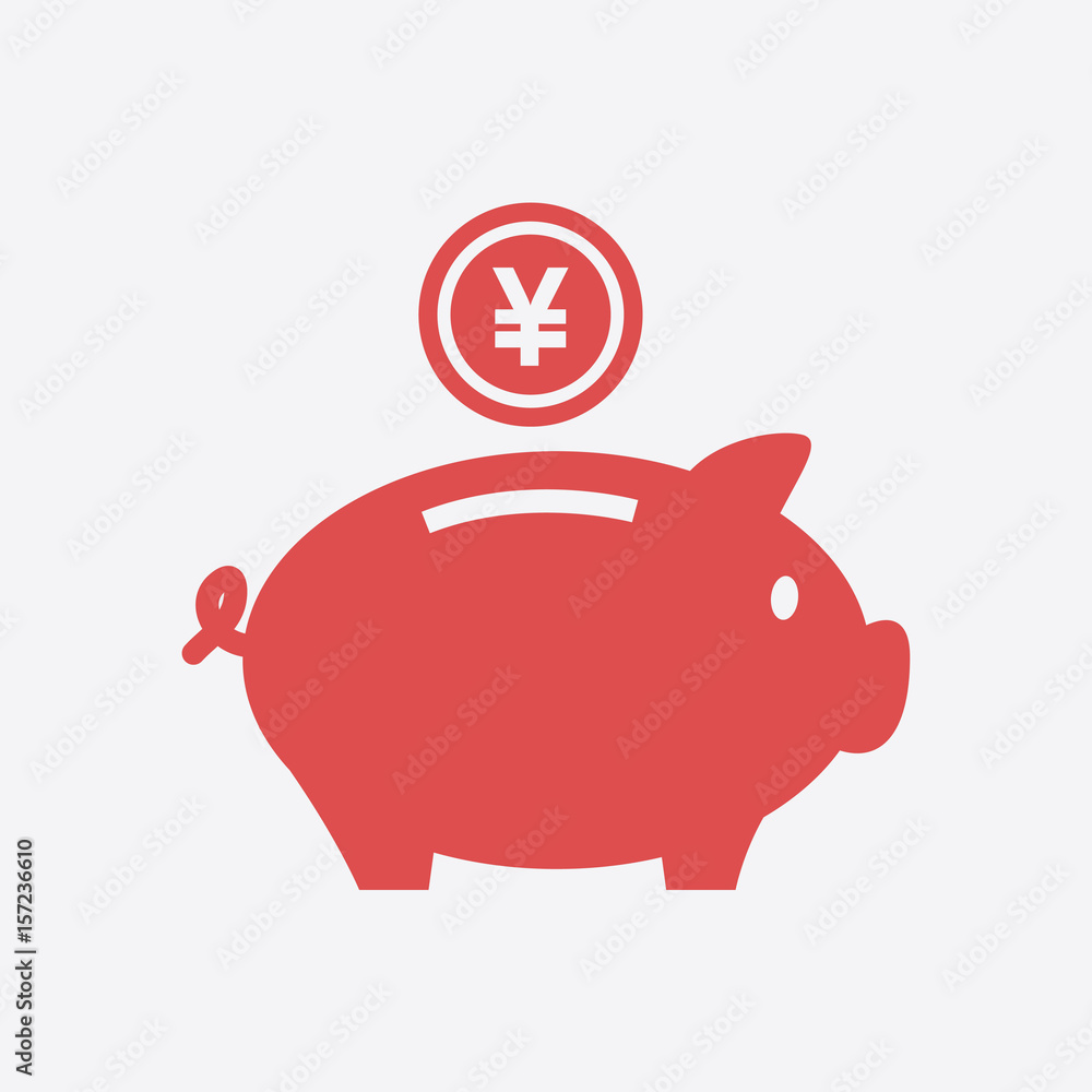 Piggy bank icon. Pictograph of moneybox. Flat design. Piggy bank icon. Pictograph of moneybox. Flat design.