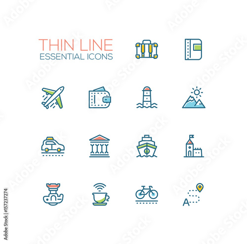 Traveling - line icons set