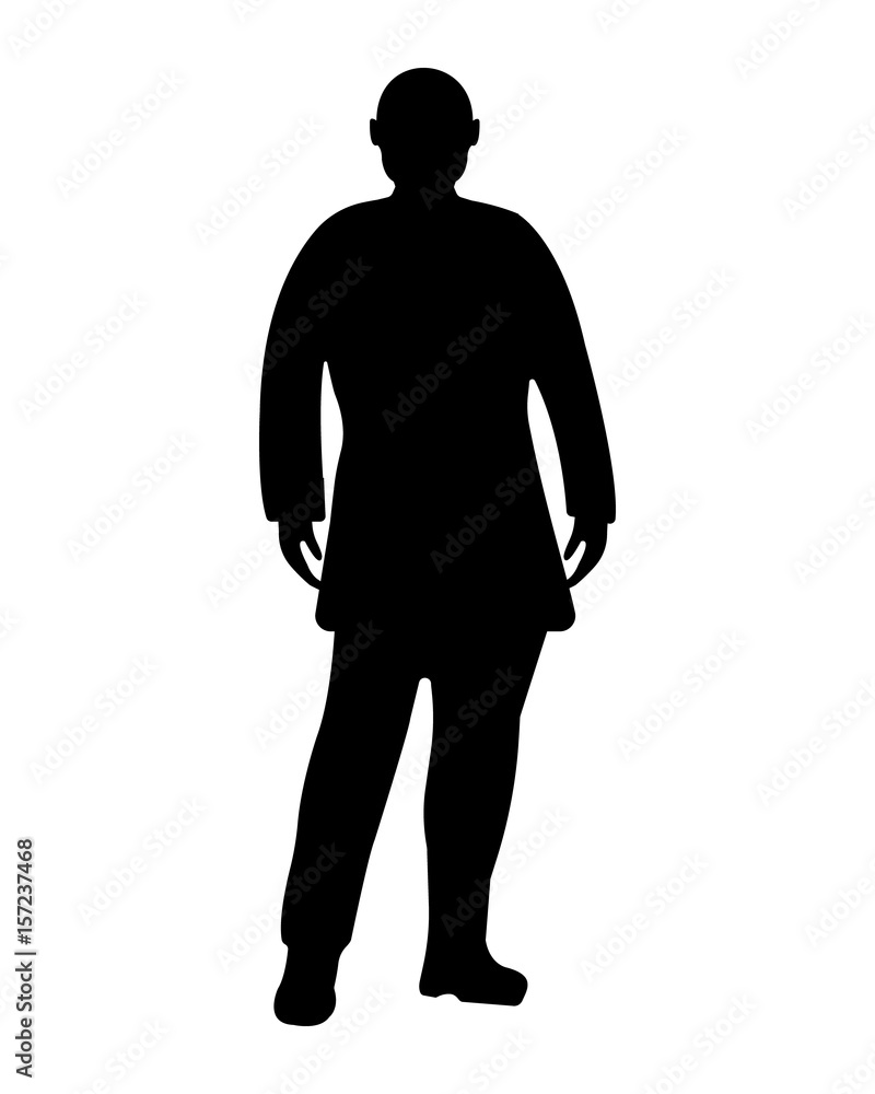 Man Silhouette on white Background. Vector illustration