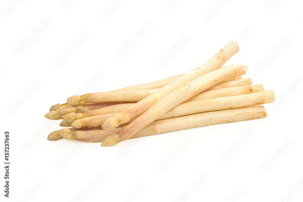 Organics White asparagus isolated on whit background Organics White asparagus isolated on whit background