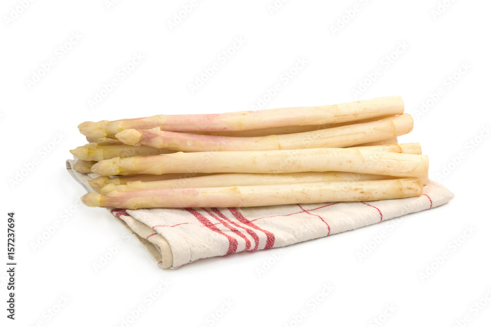 Organics White asparagus isolated on whit background Organics White asparagus isolated on whit background