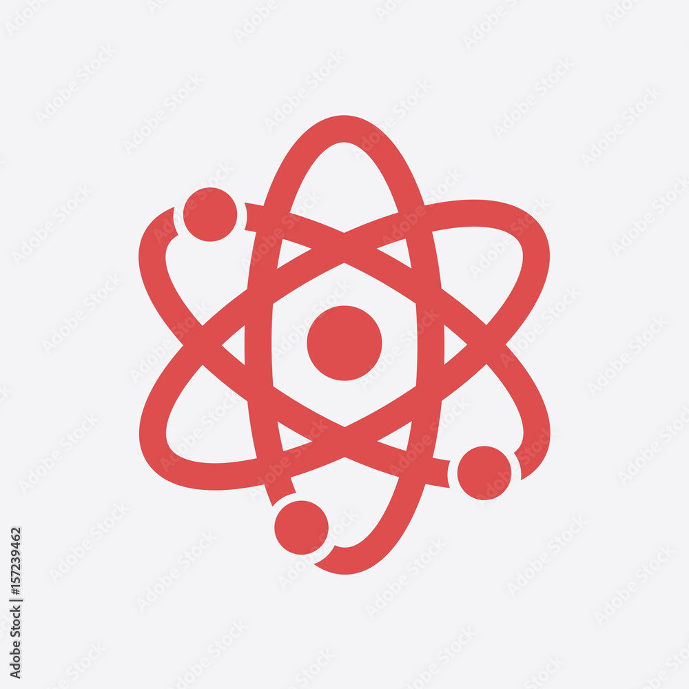 Atom sign symbol. Atom part icon. Flat design style. Atom sign symbol. Atom part icon. Flat design style.