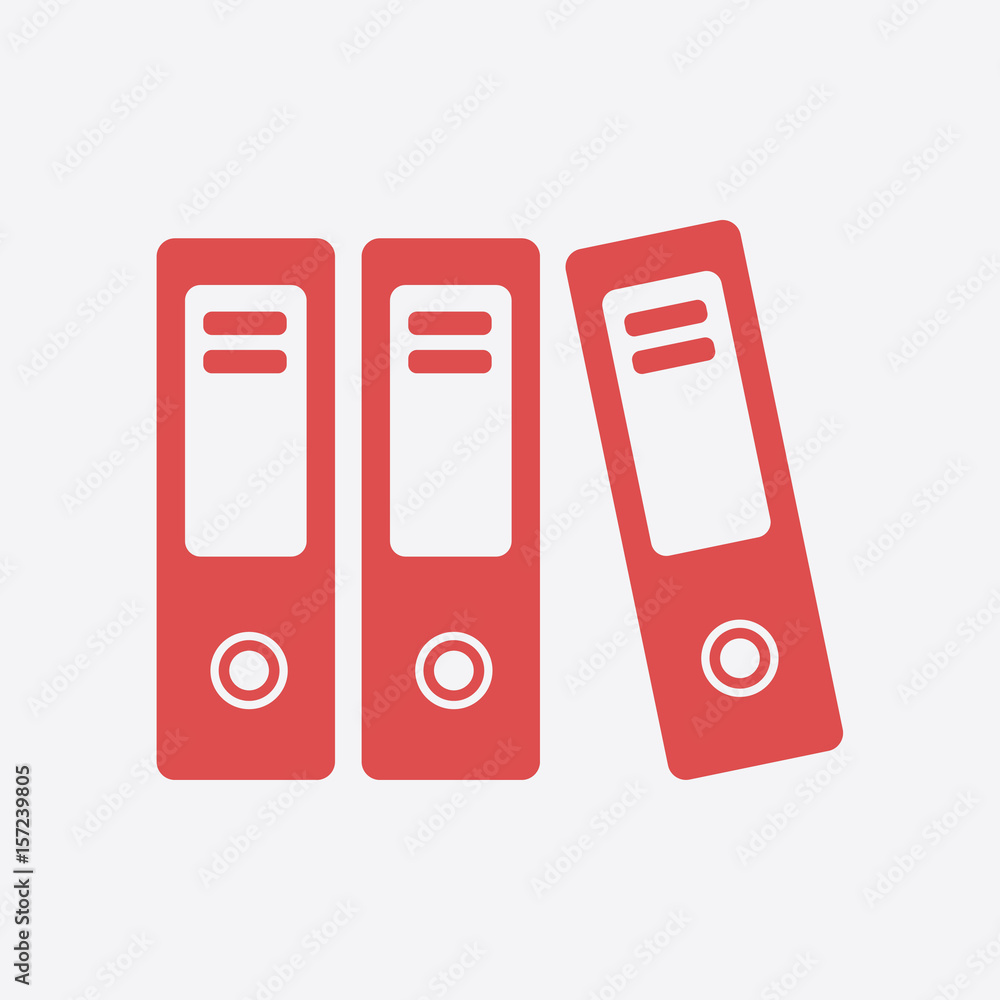 Office folders with papers and documents. Archives folder icon. Office folders with papers and documents. Archives folder icon.