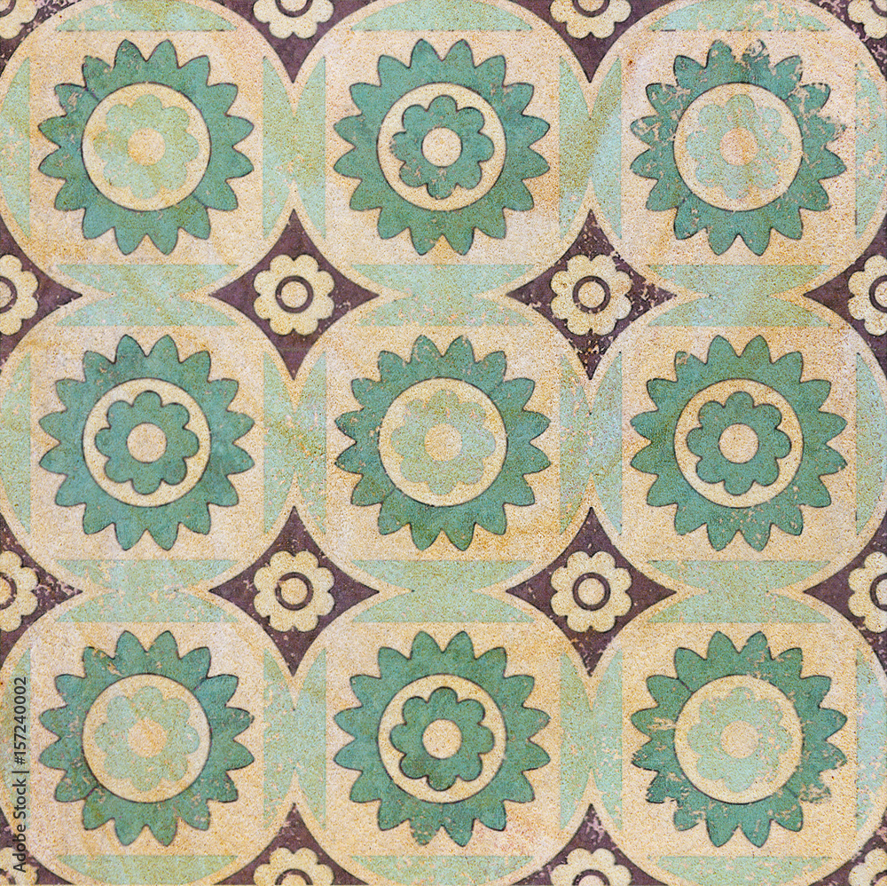 Old decorative sandstone tile background patterns