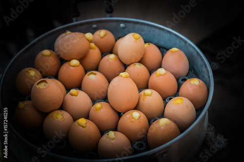 steam egg in pot