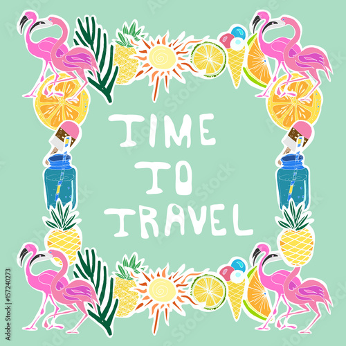 Tropical Travelling ObjectsSquare Frame.