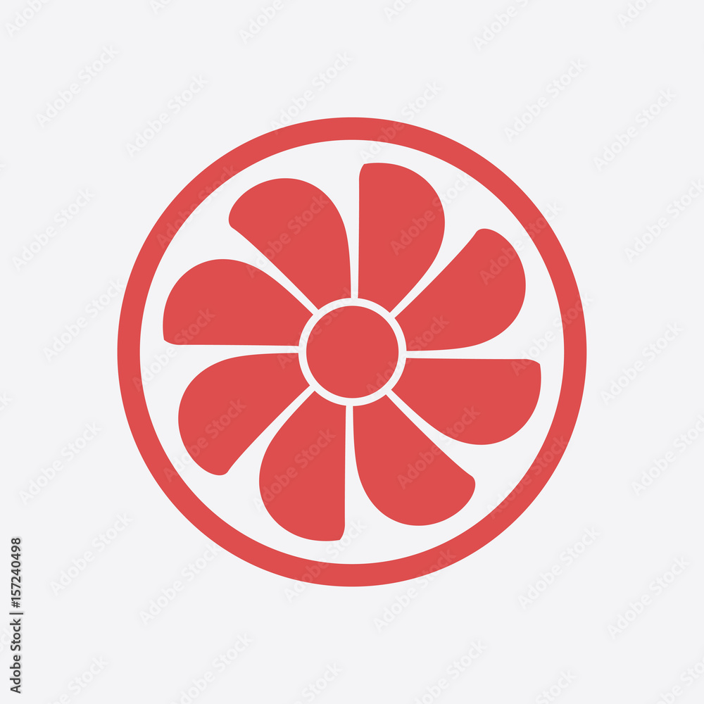 Exhaust fan icon. Ventilator symbol. Flat design style. Exhaust fan icon. Ventilator symbol. Flat design style.