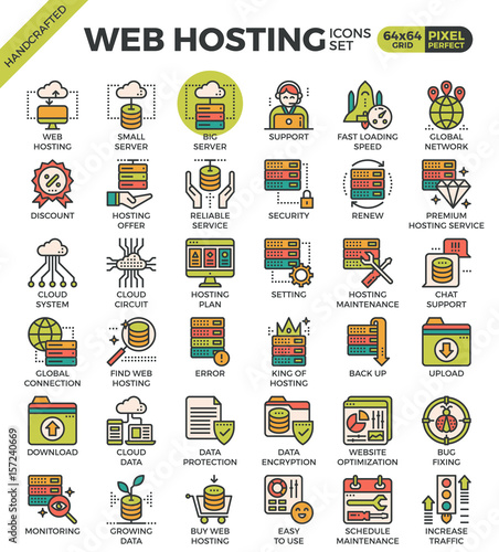 Web hosting icons