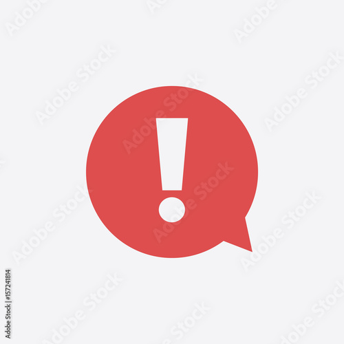 Exclamation mark. Hazard warning symbol. Flat design style. Vector.