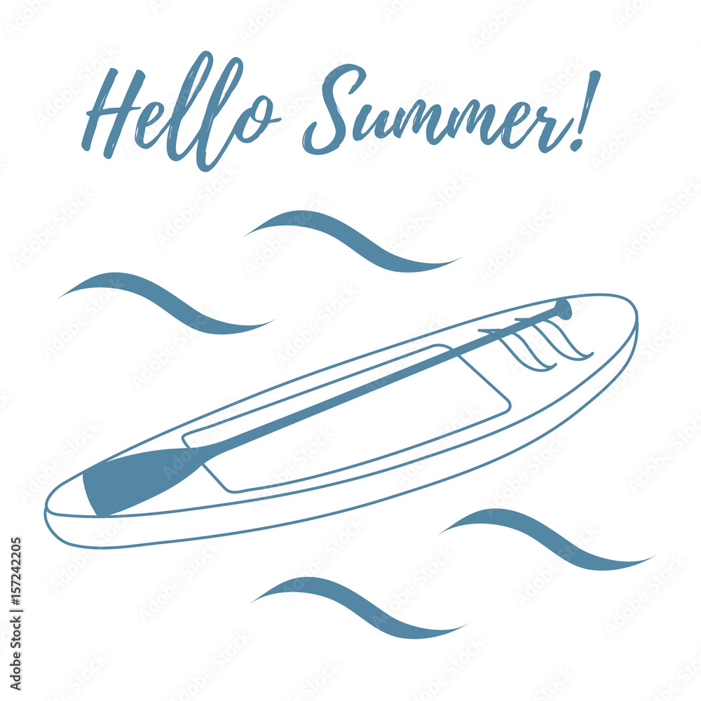 Stylized icon of boat with oar. Stylized icon of boat with oar.