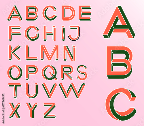 Impossible Geometry letters. Impossible shape font. Low poly 3d characters.