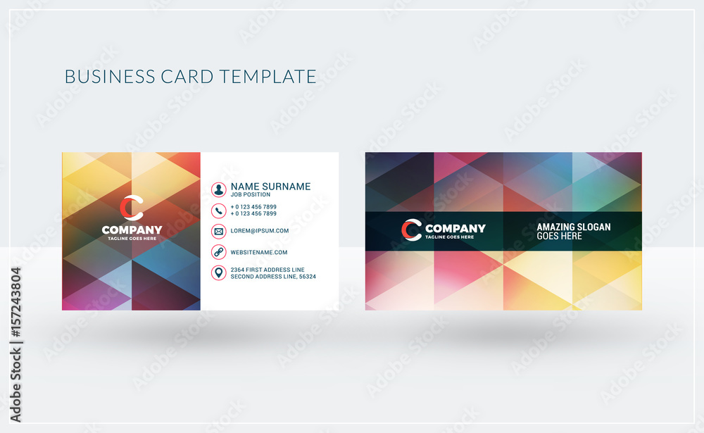 Double-sided creative business card template. Vector illustration. Stationery design Double-sided creative business card template. Vector illustration. Stationery design