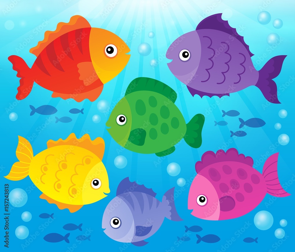 Stylized fishes theme image 3 Stylized fishes theme image 3