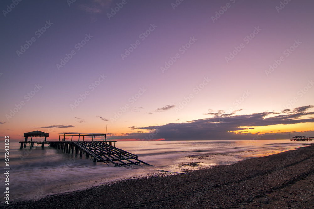Fototapeta premium Colorful Sunset On The Beach In Belek, Turkey