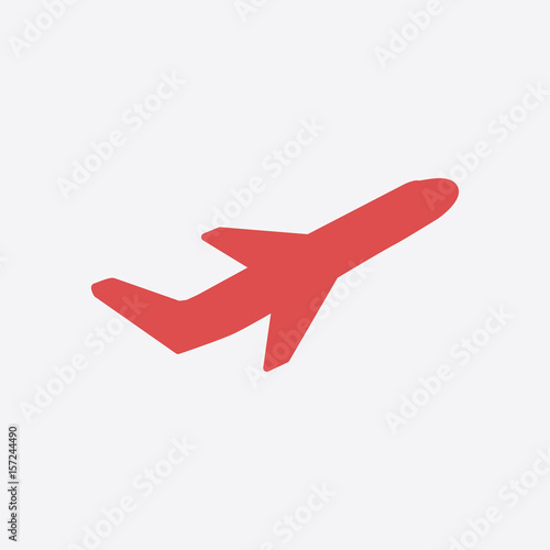 Airplane flight tickets air fly travel takeoff silhouette element. Plane symbol. Travel icon. Flat design. 