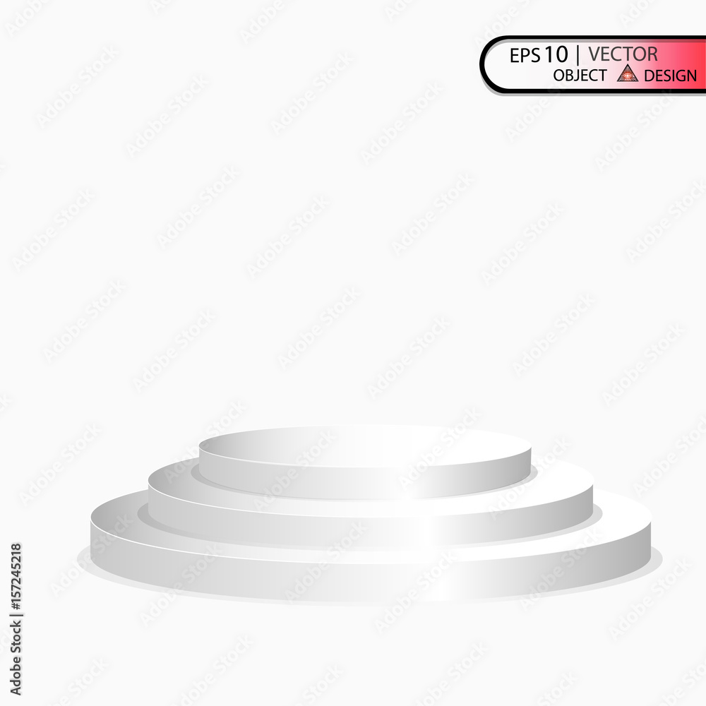 White podium multi-leveled on a white background.Vector illustration of an eps 10 White podium multi-leveled on a white background.Vector illustration of an eps 10
