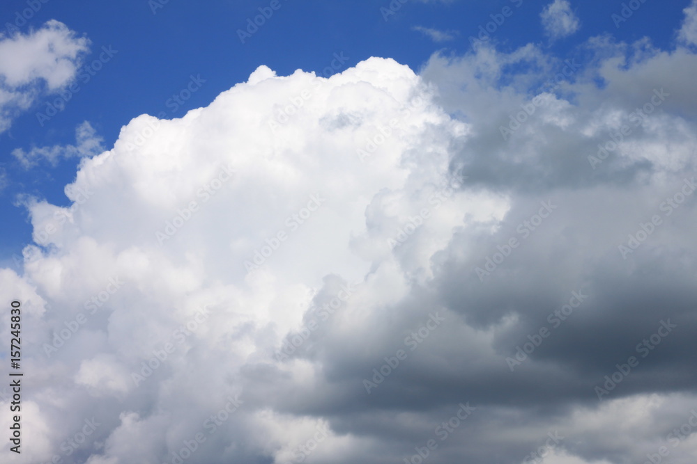 Fototapeta premium blue sky background with white clouds closeup