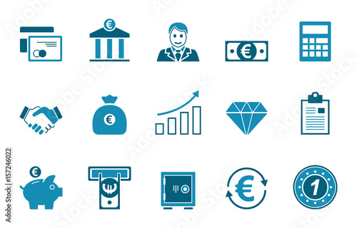 Banken & Finanzen Iconset - Blau