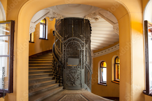 The old Elevator in the entrance of a house