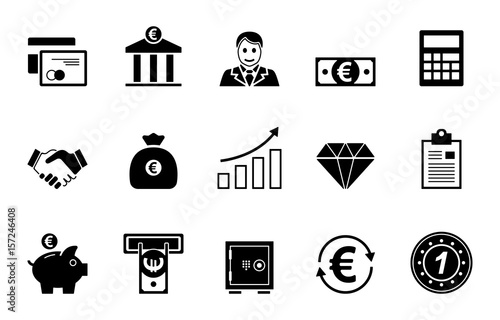 Banken & Finanzen Iconset - Schwarz