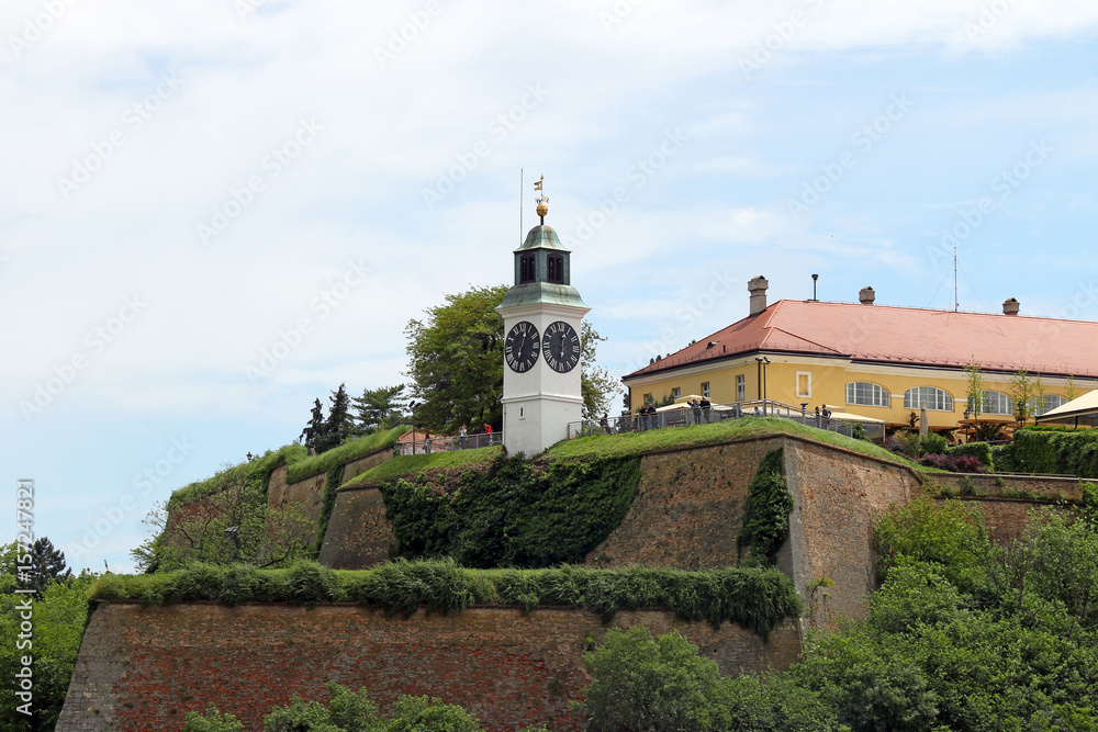 Tower clock on Petrovaradin fortress Serbia Europe