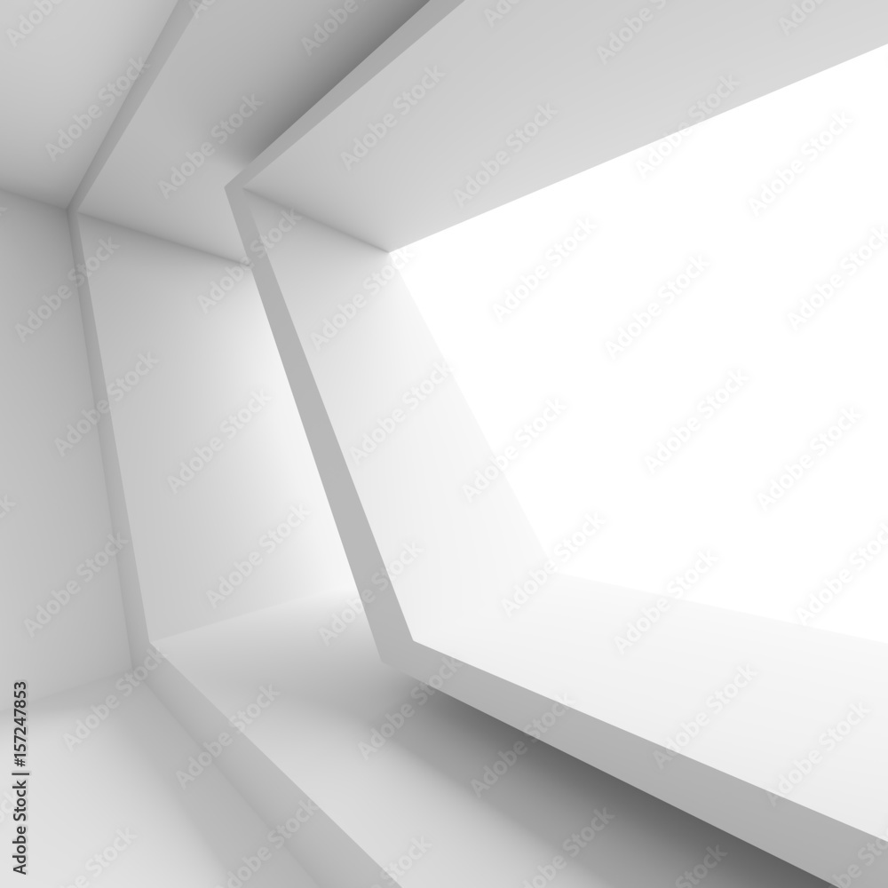 Fototapeta premium White Building Construction. Abstract Architecture Background