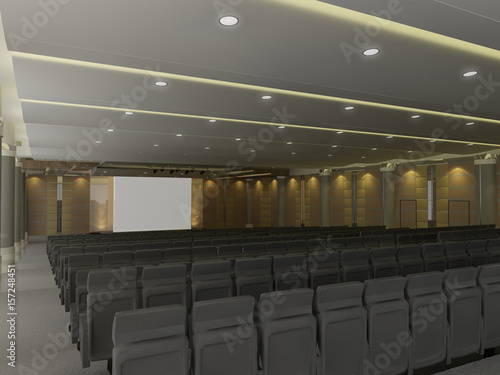 sketch design of interior auditorium  ,3d  render © Suwatchai