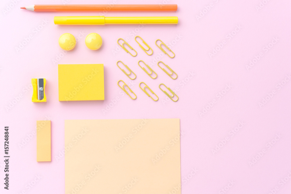 Top view picture of office supplies Top view picture of office supplies