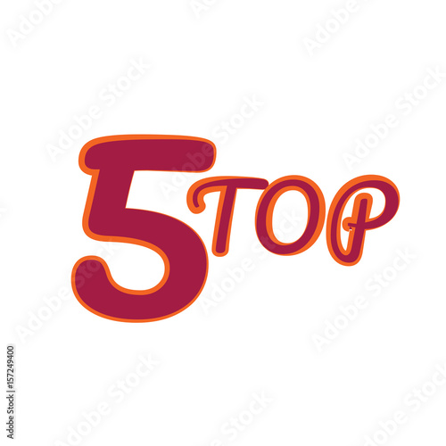 top 5 vector banner, t-shirt design