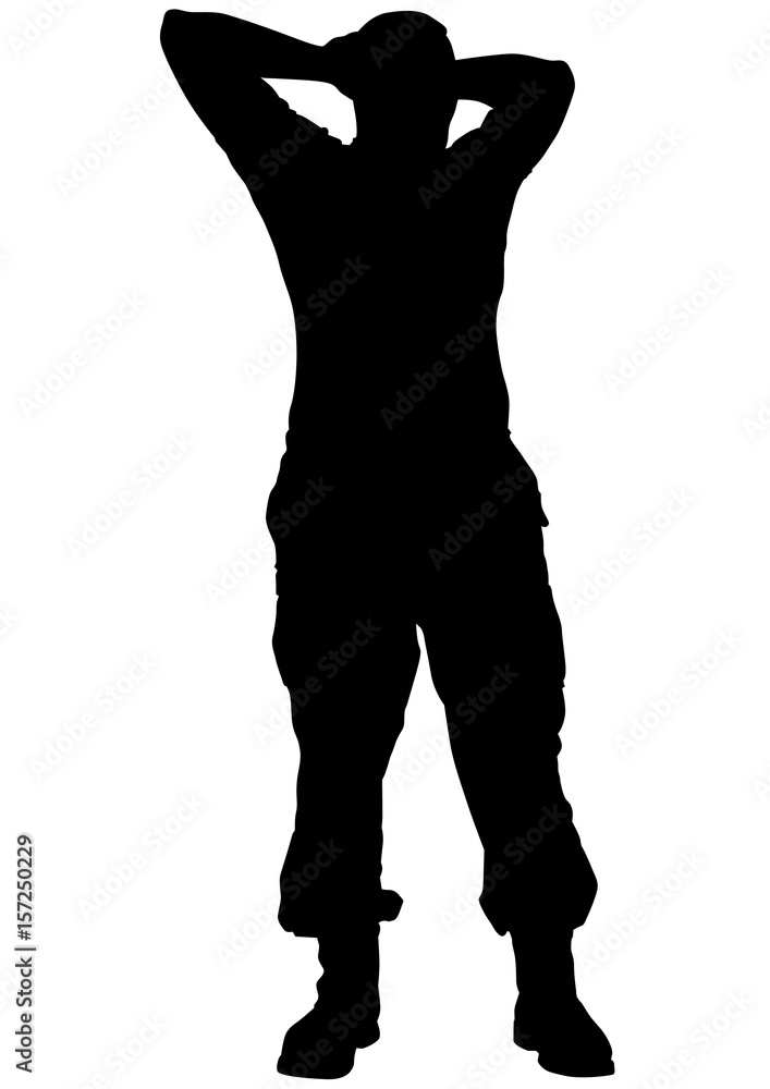 Soldier in uniform with weapon on white background Soldier in uniform with weapon on white background