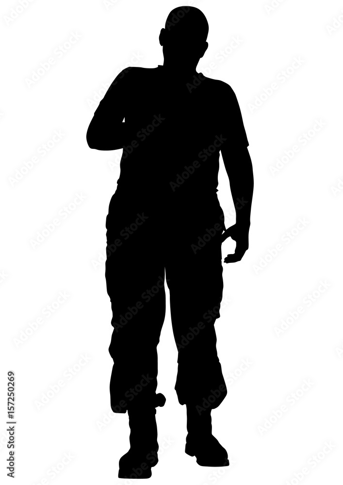 Soldier in uniform with weapon on white background Soldier in uniform with weapon on white background