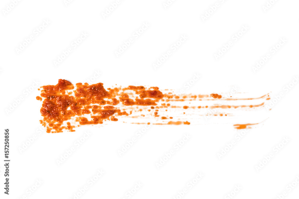 splashes, droplets and spilled chili sauce splashes, droplets and spilled chili sauce