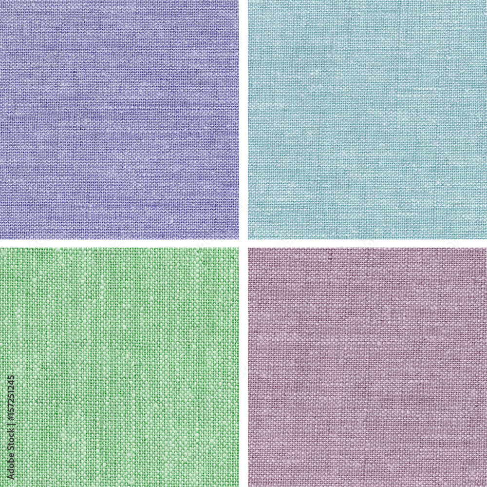Fototapeta premium Linen texture set of four colors 