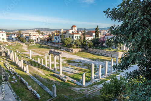 Remains of the Roman Agora in Athens, Greece photo