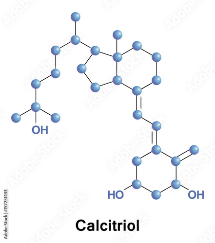 Calcitriol, dihydroxycholecalciferol or dihydroxyvitamin D3, is the hormonally active metabolite of vitamin D with three hydroxyl groups 