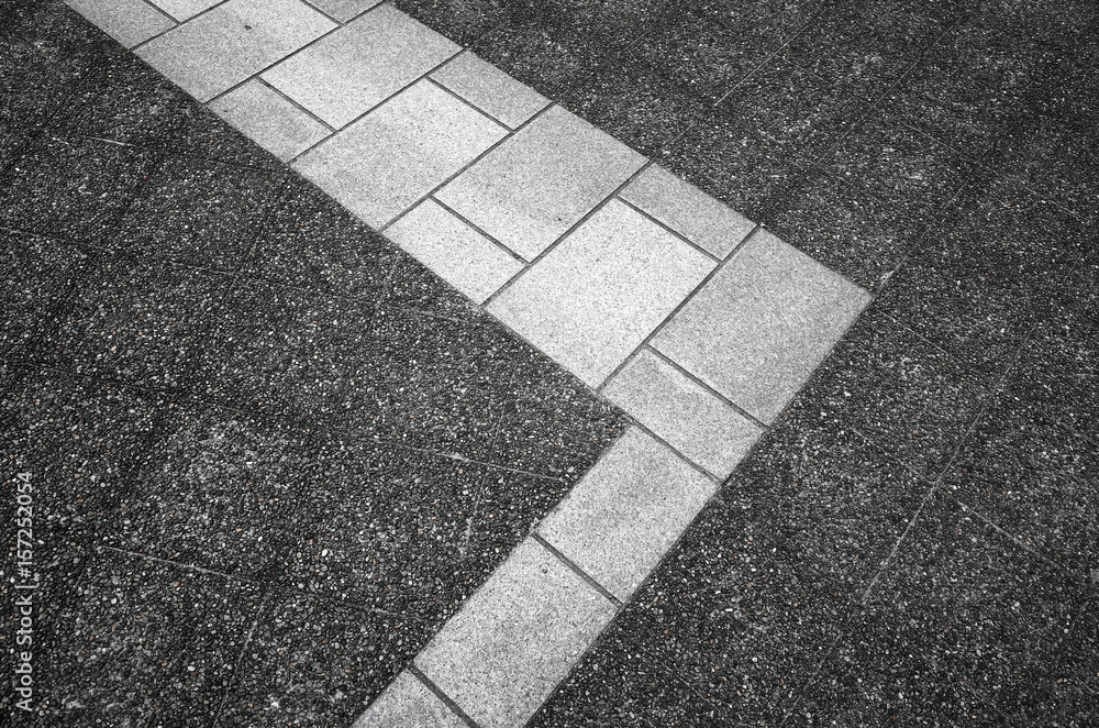 Fototapeta premium Line of Pathway in black and white color