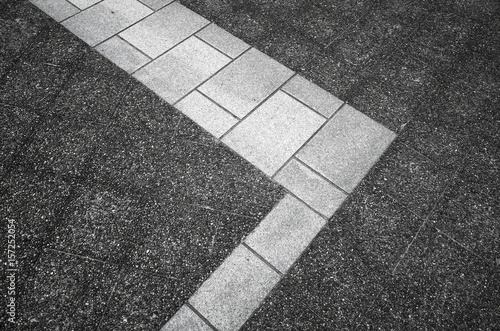 Line of Pathway in black and white color