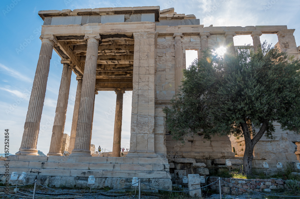 The ancient Parthenon at the Acropolis Hill in Athens, Greece