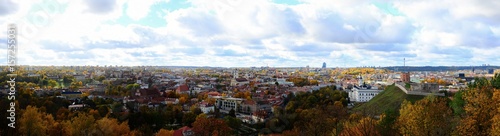 Vilnius town aerial view from three cross hill