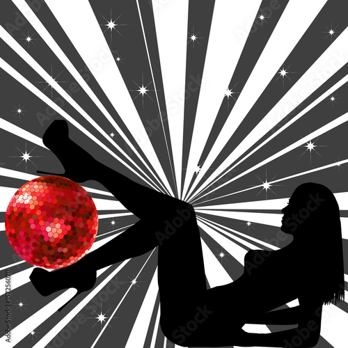 Woman with disco ball