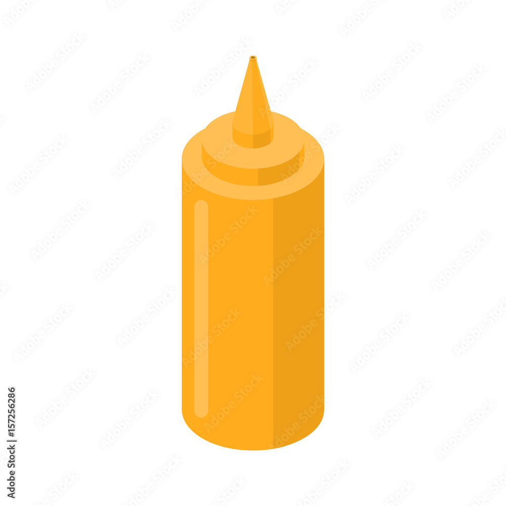 Mustard bottle fastfood. yellow Meal isolated on white background Mustard bottle fastfood. yellow Meal isolated on white background