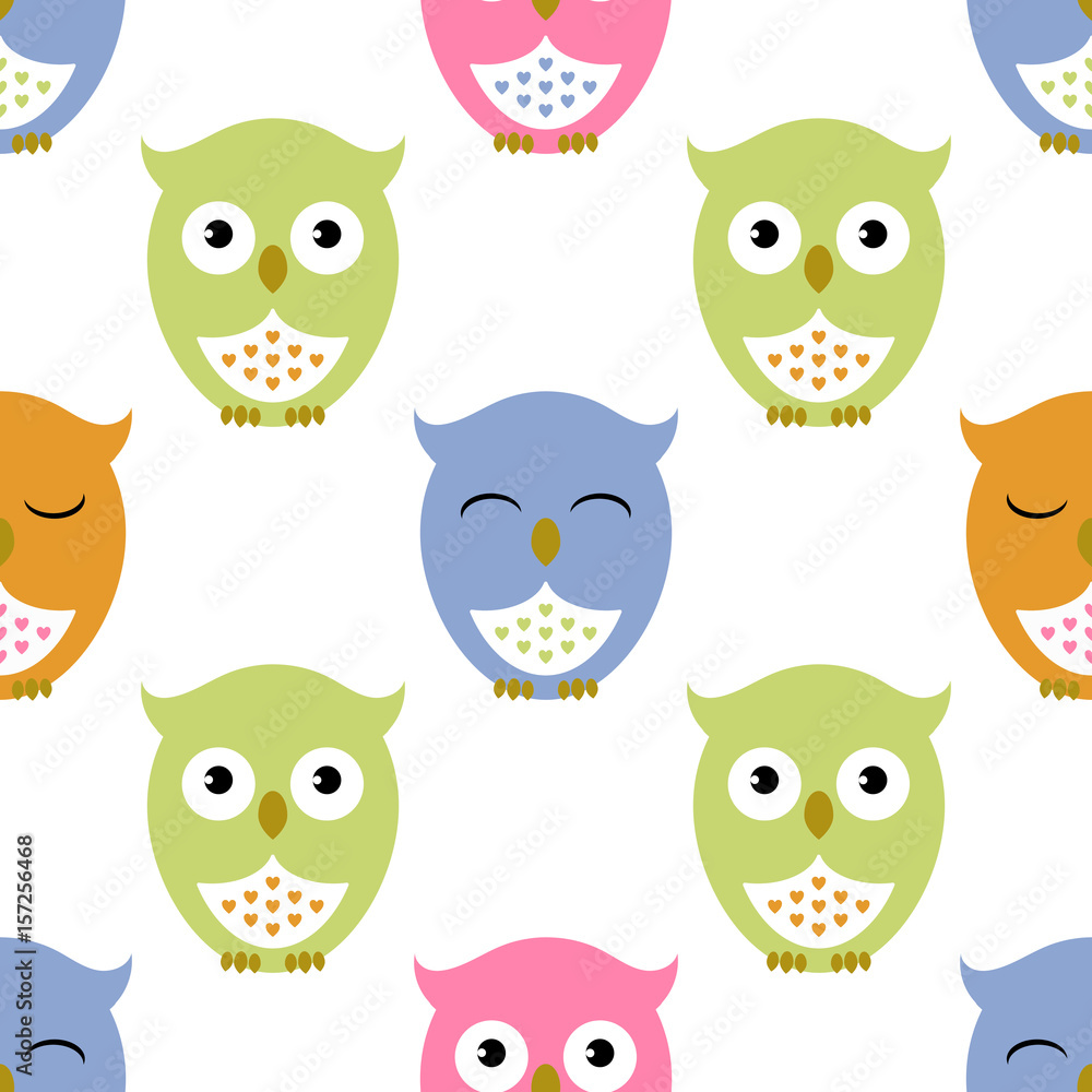 Owls. Seamless pattern with cute owl Owls. Seamless pattern with cute owl