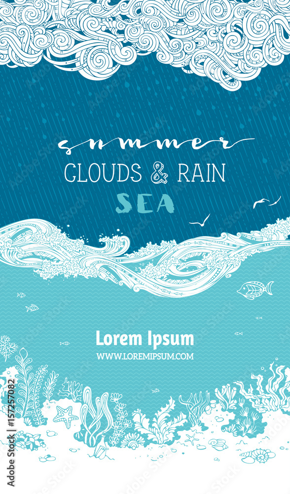 Naklejka premium Wektorowy denny tło.