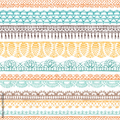 Vector horizontal crochet seamless pattern.